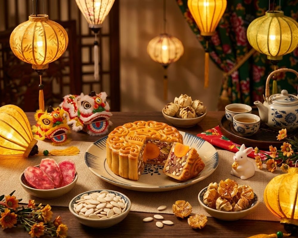 Bánh trung thu thập cẩm lạp xưởng truyền thống