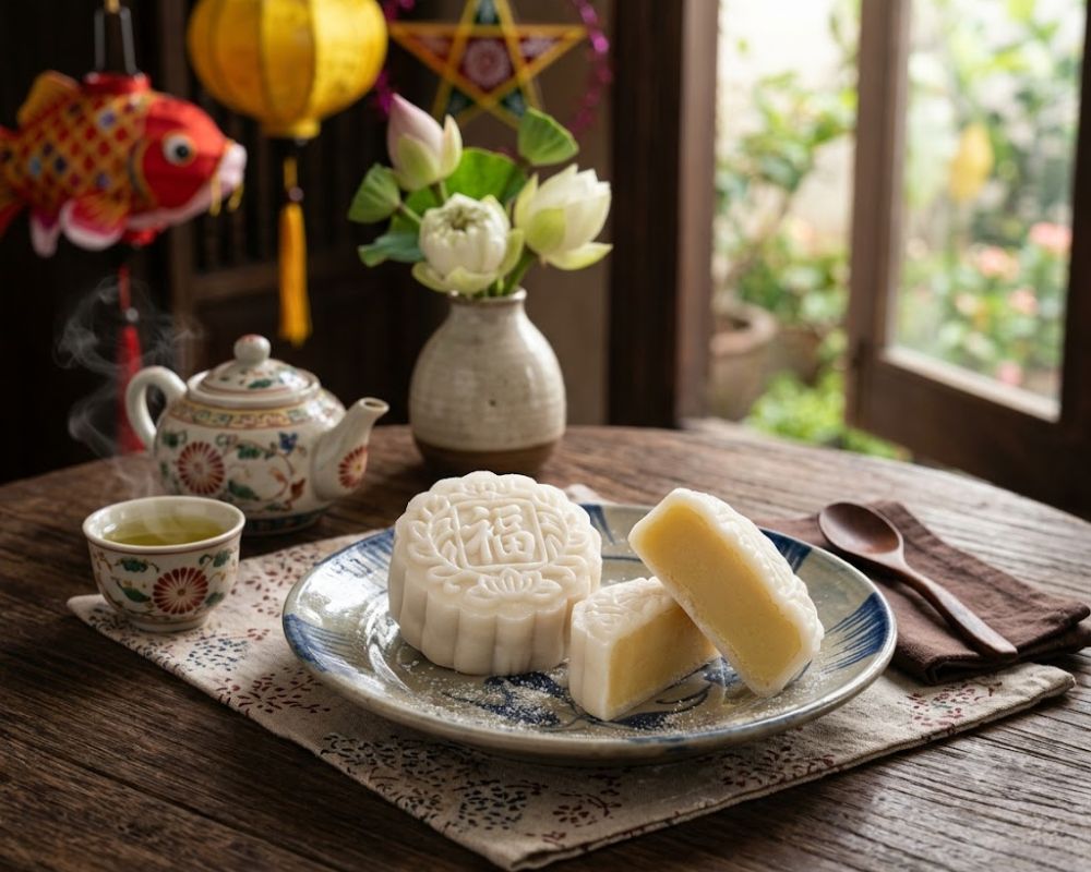 Bánh trung thu dẻo nhân đậu xanh thơm ngon, béo ngậy