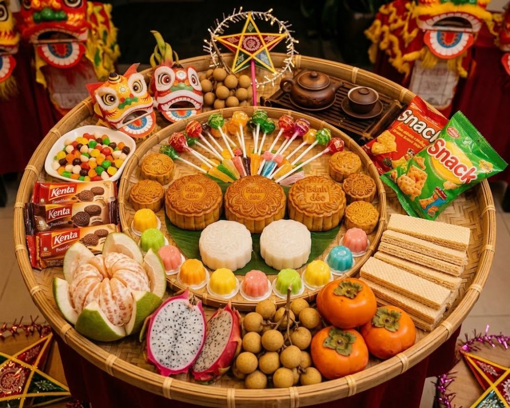 Chuẩn bị mâm cỗ trung thu đơn giản nhưng vẫn đầy đủ nguyên liệu