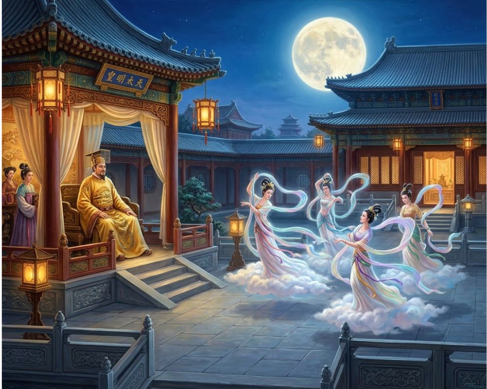 Sự tích vua Đường Minh Hoàng dạo chơi cung trăng và ngắm tiên nữ múa đêm rằm