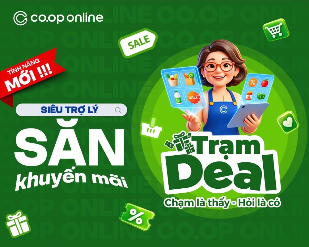Khám phá siêu trợ lý săn khuyến mại Trạm Deal trên Co.op Online