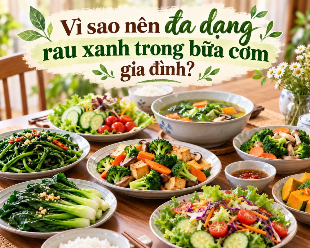 Đa dạng rau củ, đổi vị bữa cơm, ăn ngon chẳng ngán.