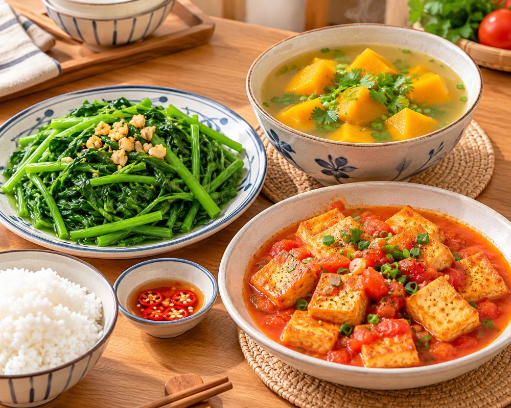 Mâm cơm giản dị, thanh vị, dễ ăn mỗi ngày.