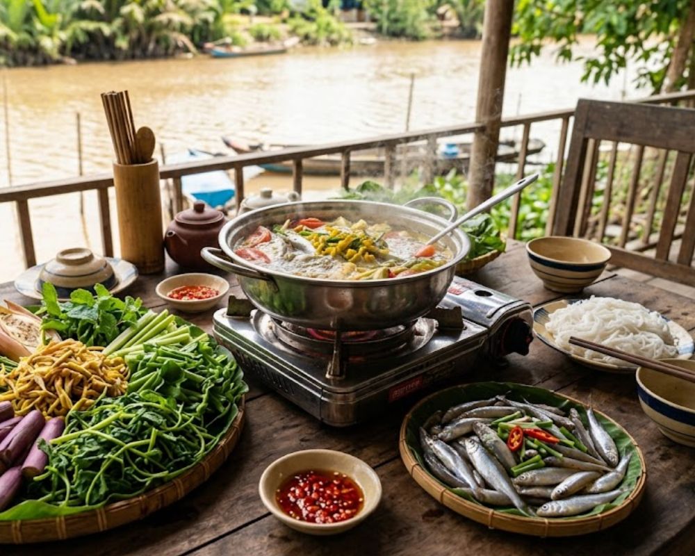 Lẩu cá linh nóng hổi, thơm phức, ăn là nhớ!