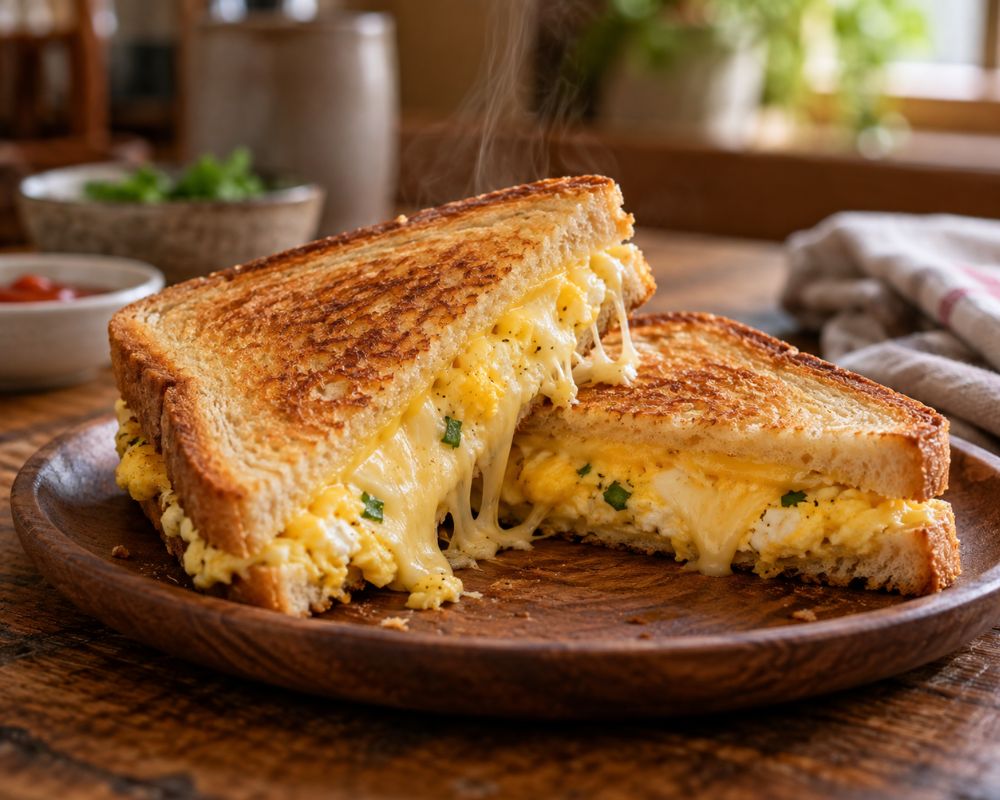 Sandwich trứng phô mai béo ngậy tan chảy dễ chế biến cực kì