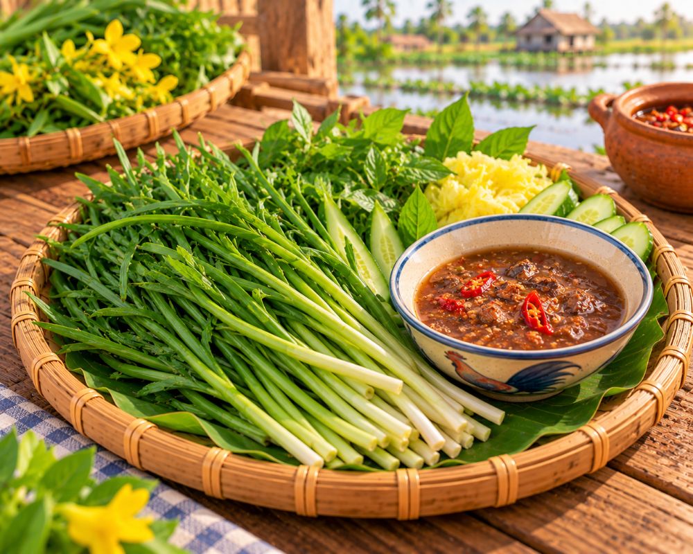Hẹ nước chấm mắm kho