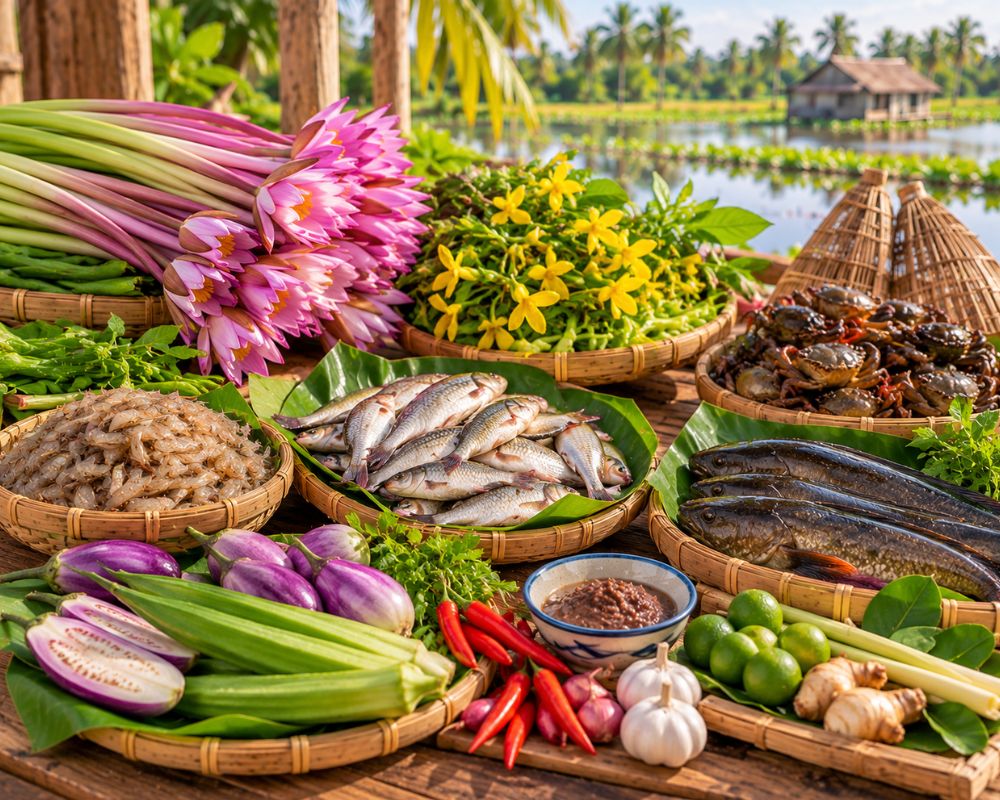 Nguyên liệu đặc trưng mùa nước nổi miền Tây