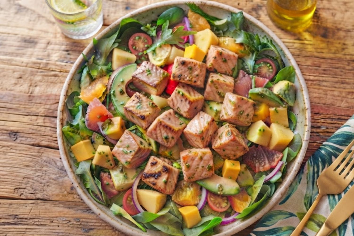 Món salad thanh mát, giòn ngon và giàu dinh dưỡng.