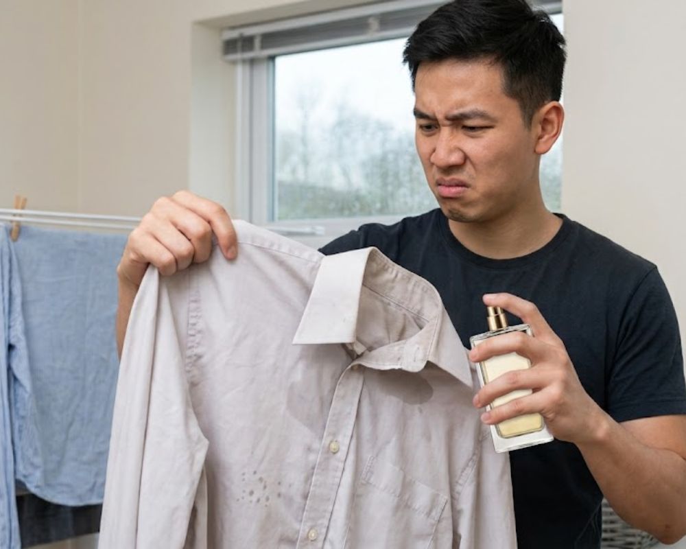 Không nên xịt nước hoa lên chiếc áo còn ẩm ướt
