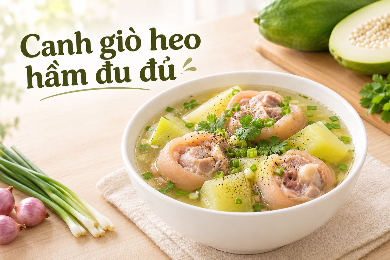 Canh giò heo hầm đu đủ: Món ngon lợi sữa cho mẹ bầu