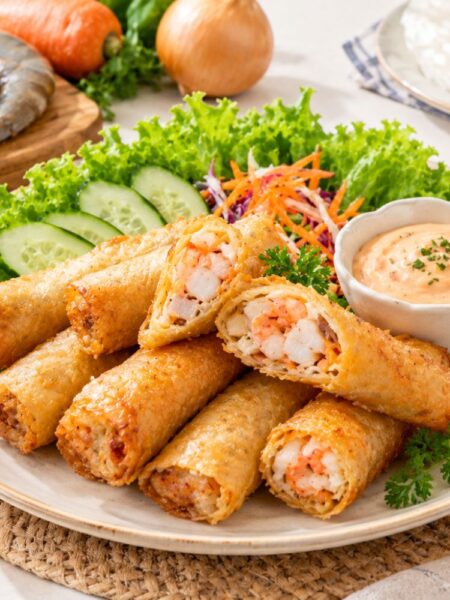 Chả giò hải sản sốt mayonnaise – bí quyết giòn lâu, nhân chuẩn vị