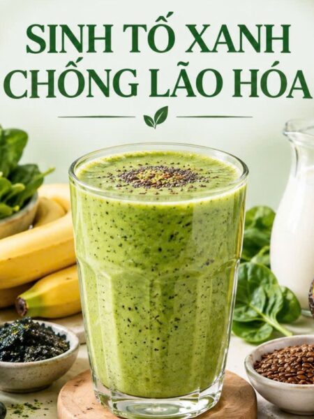 Công thức sinh tố xanh chống lão hóa tiện lợi
