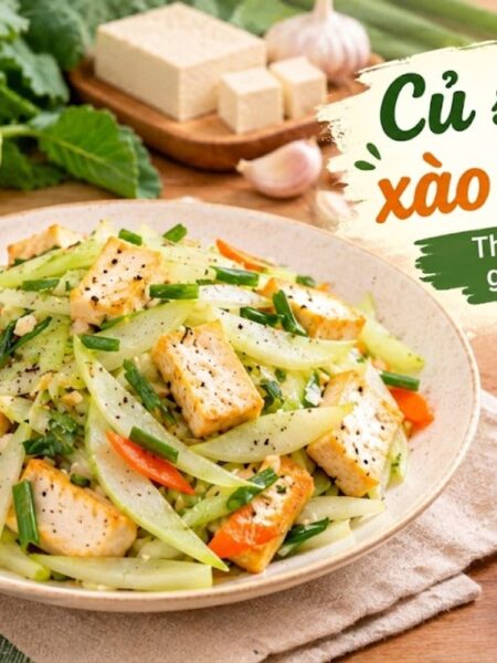 Củ su hào xào tàu hũ thanh đạm, giòn ngon dễ làm