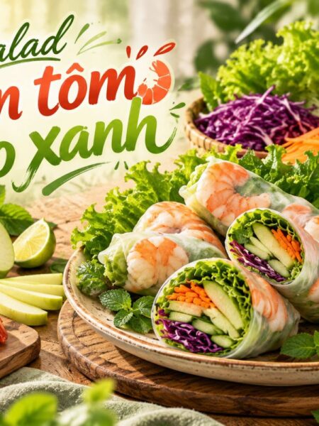 Salad cuộn tôm táo xanh: Bí quyết duy trì làn da tươi trẻ