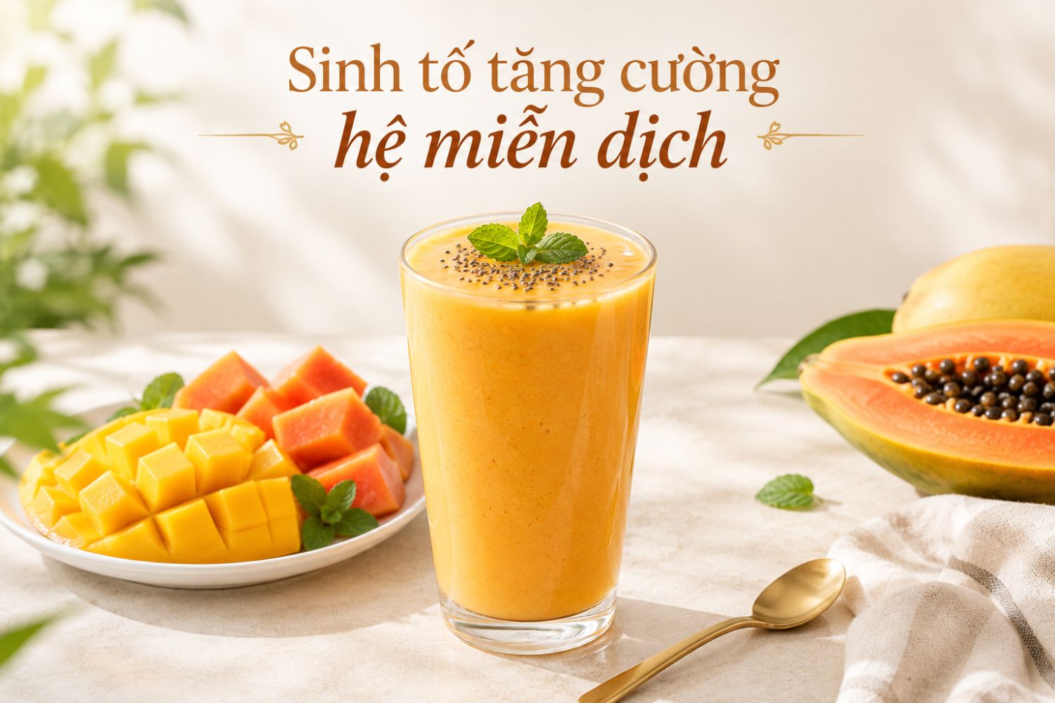 Sinh tố đu đủ xoài: Thức uống tăng cường hệ miễn dịch
