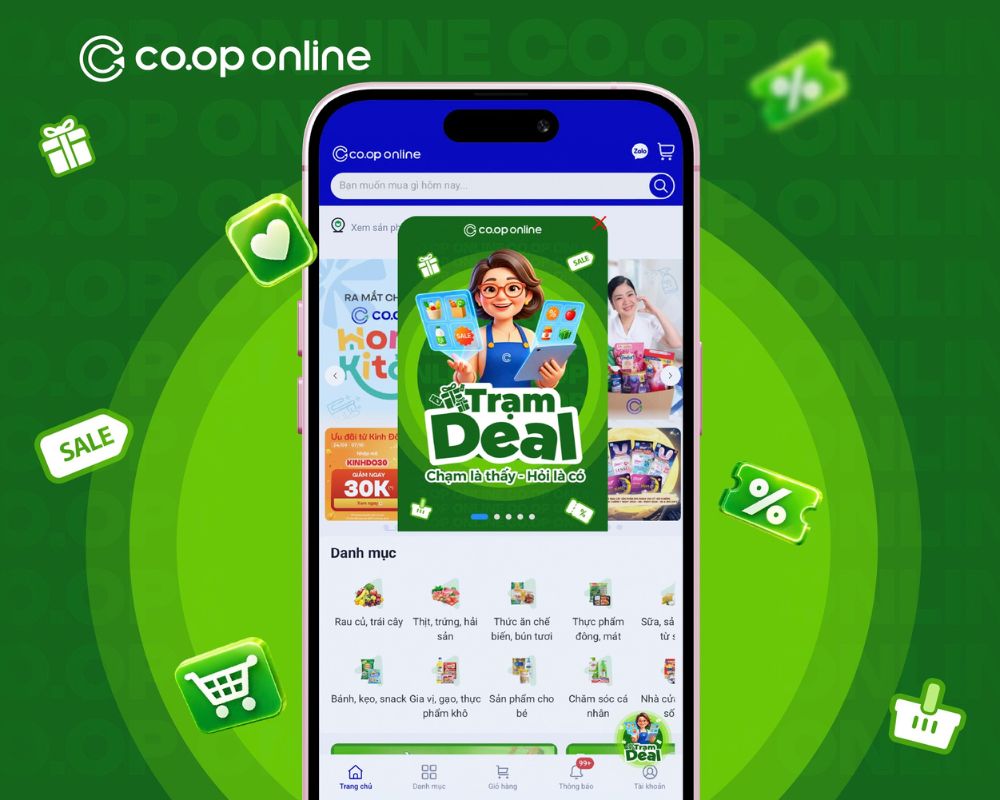 Truy cập trang chủ Co.op Online