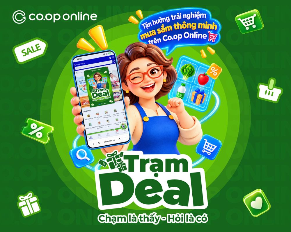 Trải nghiệm mua sắm thông minh cùng siêu trợ lý Trạm Deal trên Co.op Online