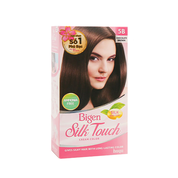 Sản phẩm nhuộm tóc Bigen Silk touch 5B: Nếu bạn đang tìm kiếm một sản phẩm nhuộm tóc chuyên nghiệp nhưng an toàn cho tóc, sản phẩm nhuộm tóc Bigen Silk touch 5B chính là lựa chọn hoàn hảo. Với thành phần dưỡng tóc đặc biệt, sản phẩm sẽ giúp tóc bạn mềm mượt hơn và tăng cường độ bóng lấp lánh. Hãy để sản phẩm giúp bạn tạo ra những bước đi đổi mới cho diện mạo của mình.