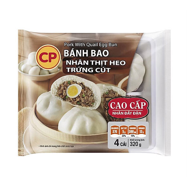 Bánh Bao Thịt Heo Trứng Cút CP 4cái-320g - Đặt Hàng Coop Online