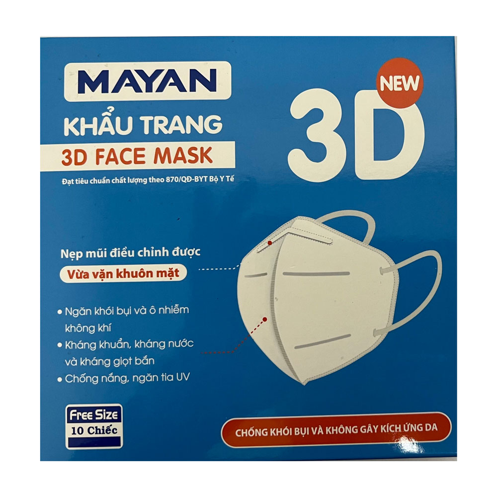 Khẩu trang Mayan 3D hình cốc hộp 10c - Đặt hàng Coop Online