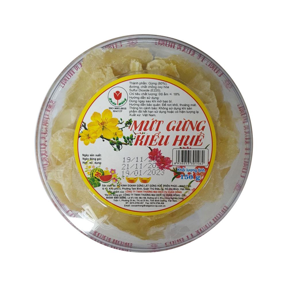 Mứt gừng Huế Xuân Hồng hộp nhựa 150g-Tết - TV - Đặt hàng Coop Online