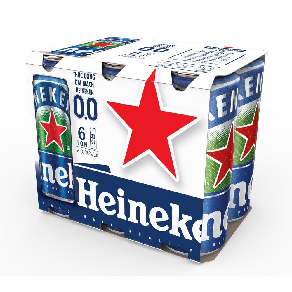 Thức uống đại mạch Heineken 0.0 loc 6 x 330ml - Đặt hàng Coop Online