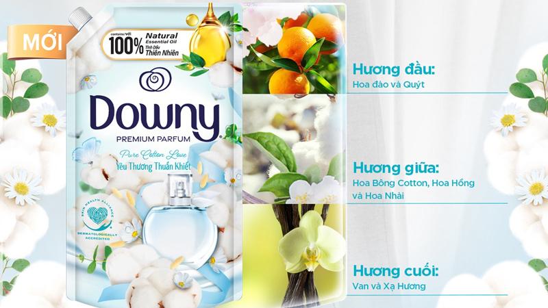 Downy yêu thương thuần khiết giúp vải luôn mềm mại, không bị khô cứng