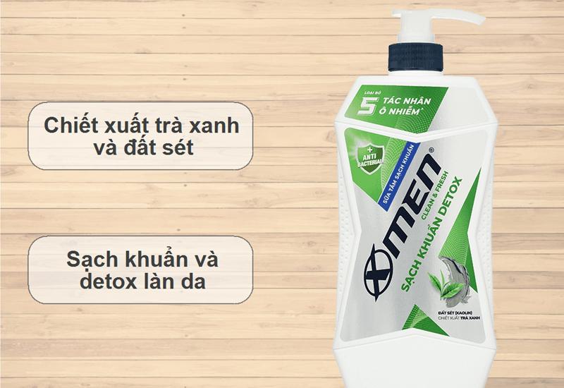 Xmen sạch khuẩn detox giúp loại bỏ các tạp chất và vi khuẩn trên da