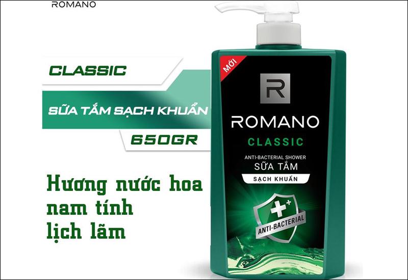 Romano Classic là sữa tắm dành cho nam với khả năng kháng khuẩn vượt trội