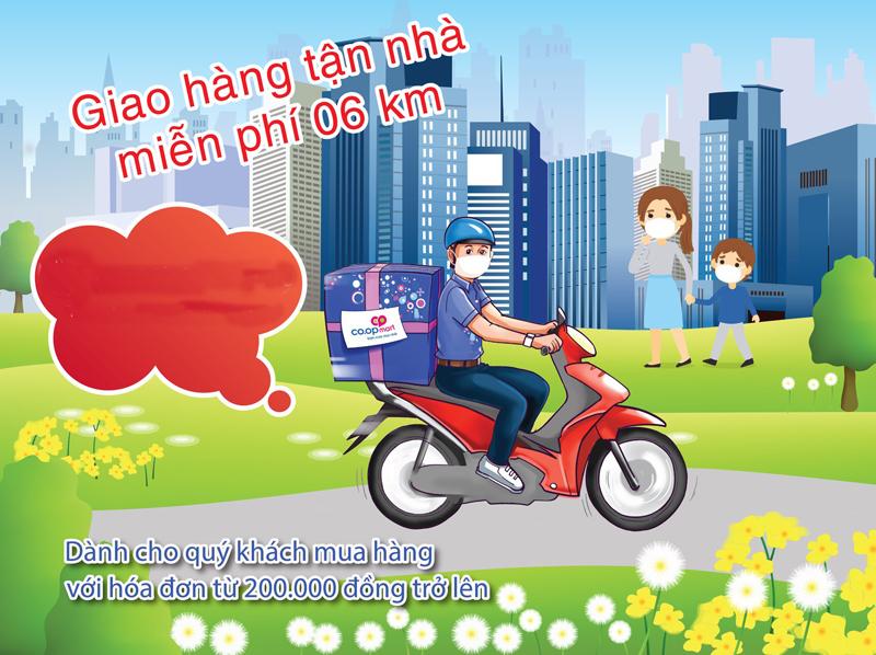 Miễn phí giao hàng với hóa đơn 200k và bán kính 6km