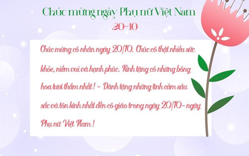 Lời chúc 20/10 hay dành cho cô giáo