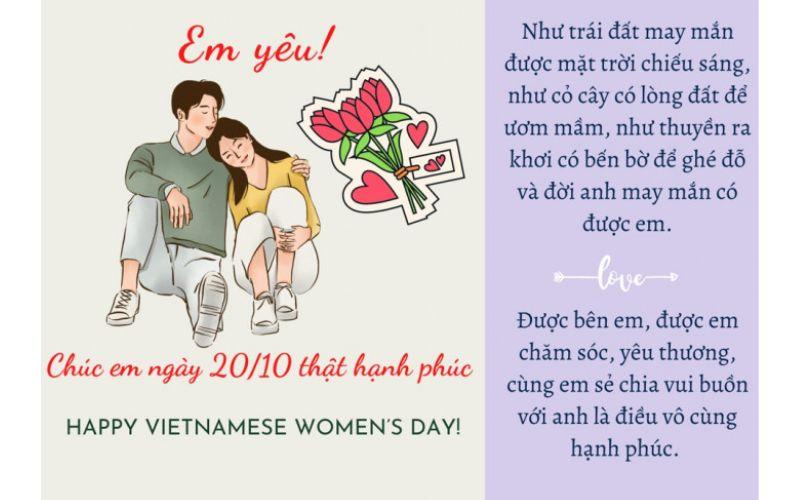 Lời chúc 20/10 ý nghĩa cho người yêu, vợ
