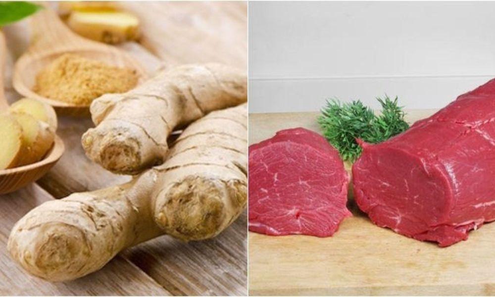 Cách rửa thịt bò không hôi bằng gừng