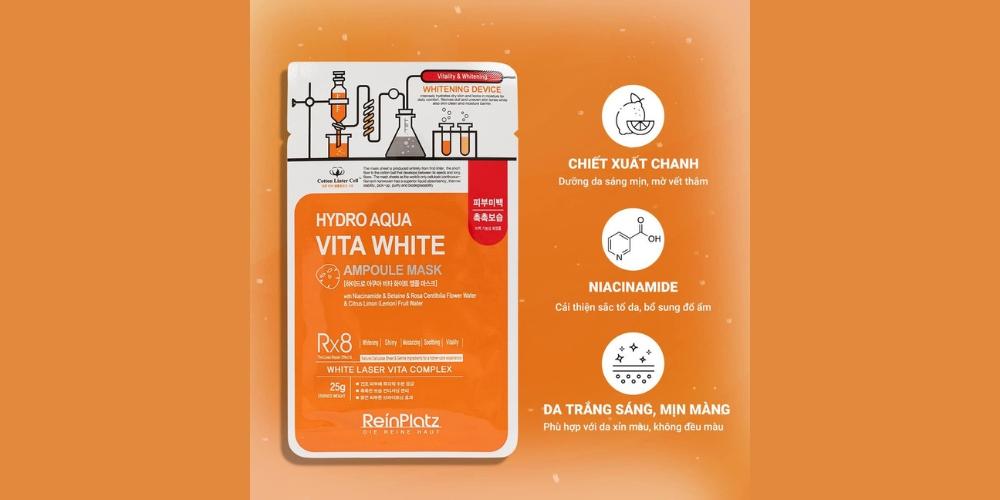 Mặt Nạ Reinplatz Hydro Aqua Vita White Ampoule Mask