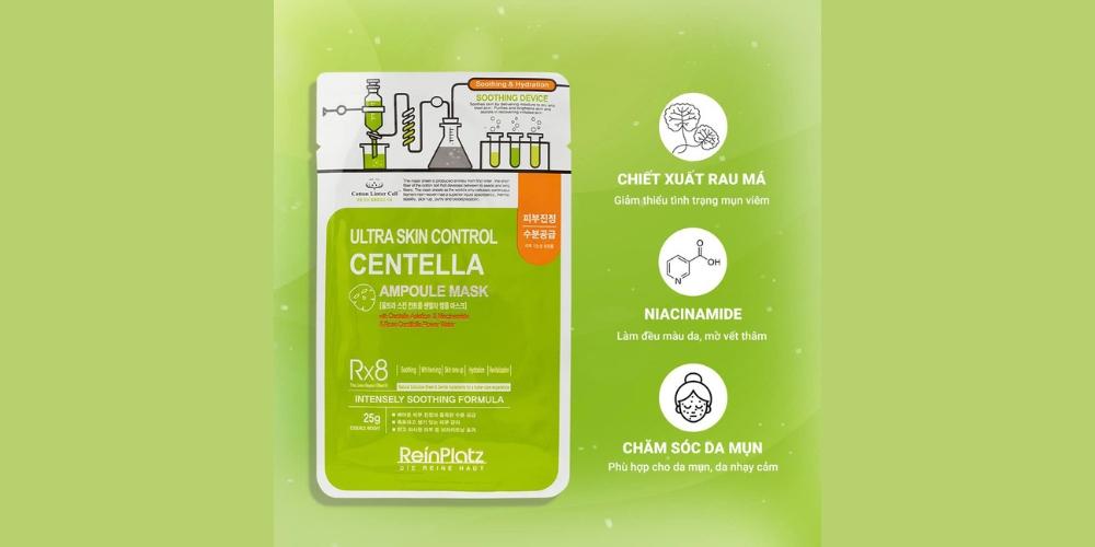 Mặt nạ Reinplatz Ultra Skin Control Centella Ampoule Mask