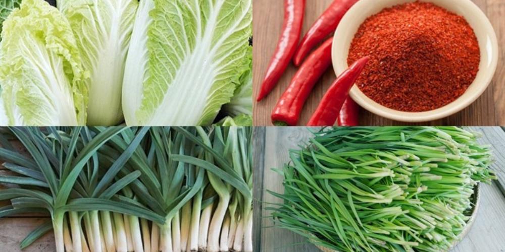 Các nguyên liệu làm kim chi cải thảo