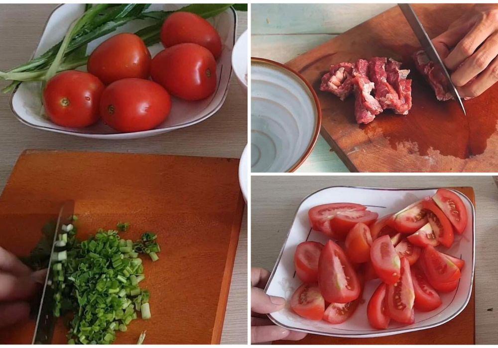 Bước 1: Sơ chế nguyên liệu cho món bò né
