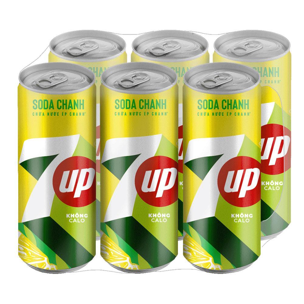 Nước giải khát 7Up Soda chanh lon 6x320ml – KM | Đặt hàng Coop Online