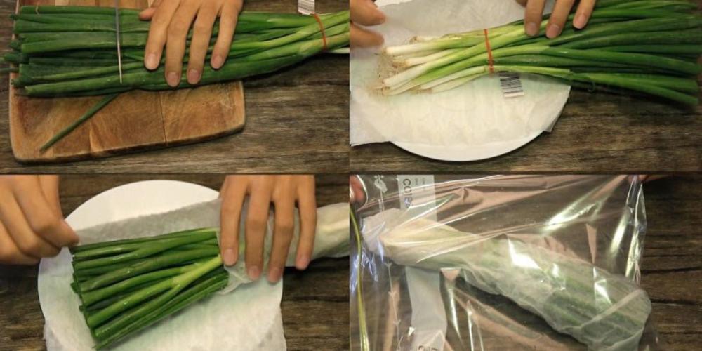 Cách bảo quản hành lá lâu trong ngăn đá