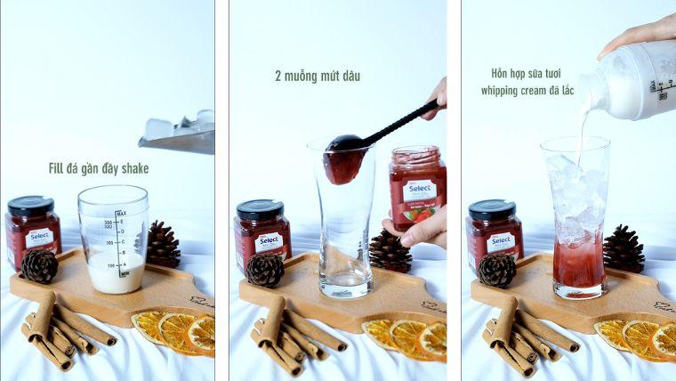 Cho nguyên liệu vào bình shake và lắc mạnh