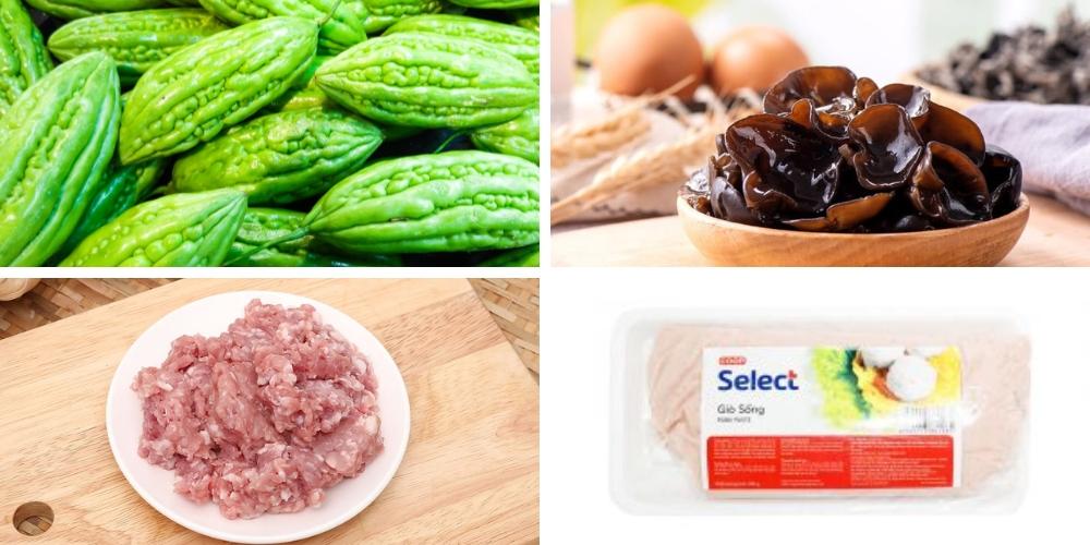 Nguyên liệu nấu canh khổ qua nhồi thịt