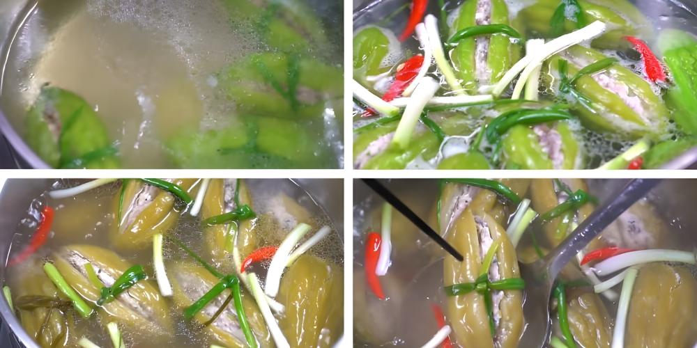 Nấu canh khổ qua nhồi thịt