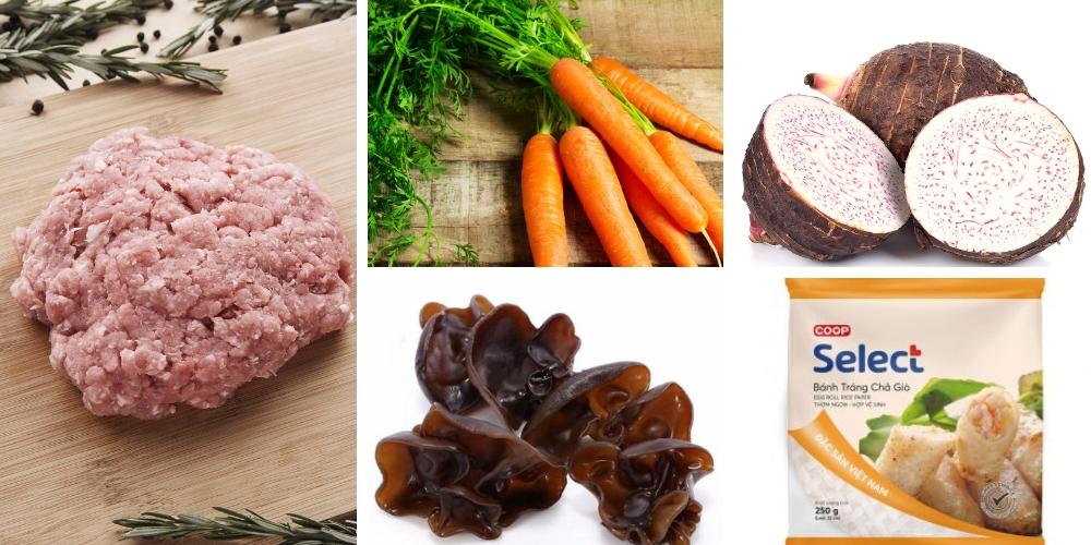 Nguyên liệu làm chả giò
