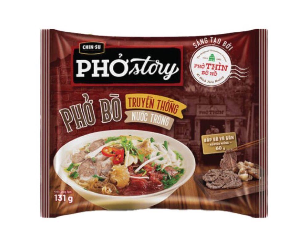 Phở story được đóng gói tiện lợi với nước dùng cô đặc cùng gân bò và bắp bò nguyên miếng
