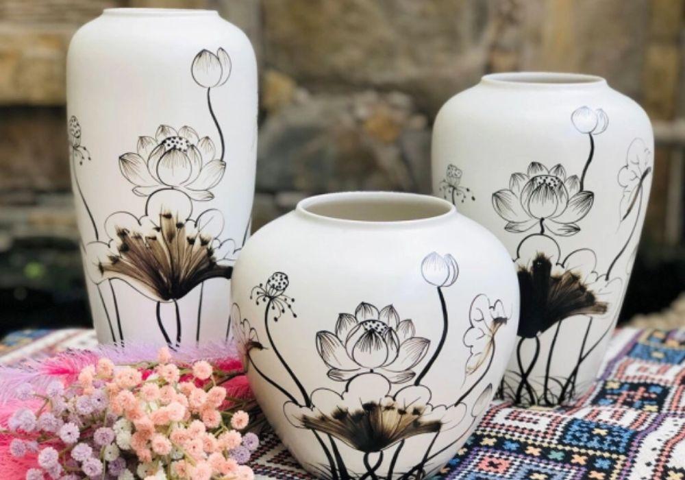 Trang trí Tết bằng bộ gốm sứ