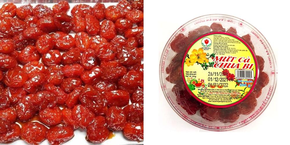 Mứt cà chua bi Xuân Hồng hộp nhựa