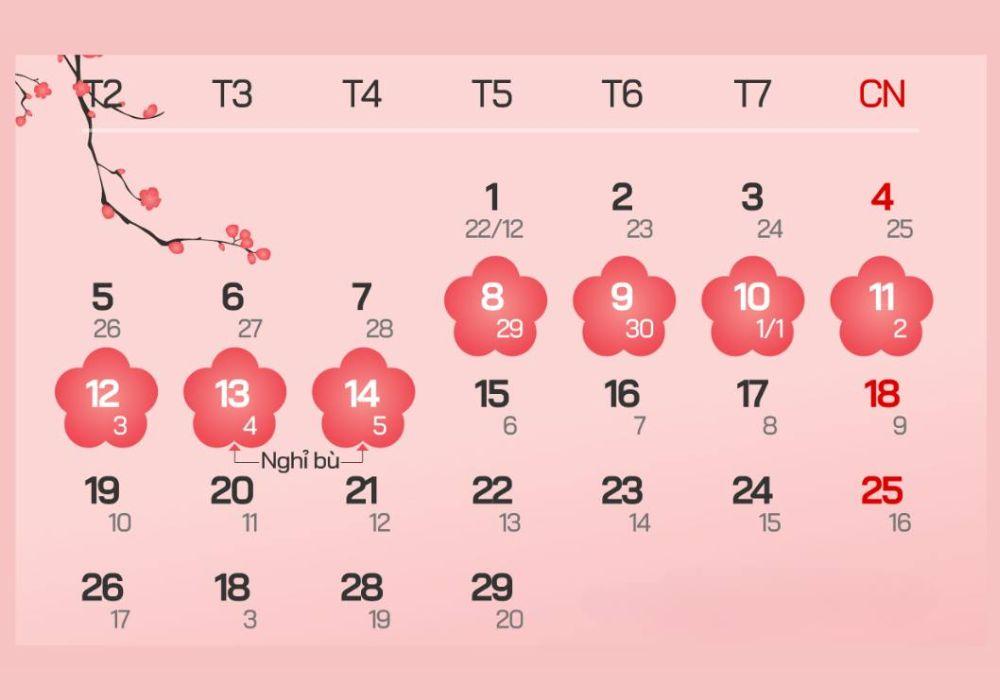 Lịch Tết Nguyên Đán 2024 rơi vào ngày mấy Dương lịch?
