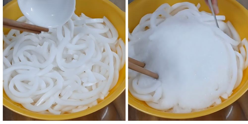 Ướp dừa non với đường