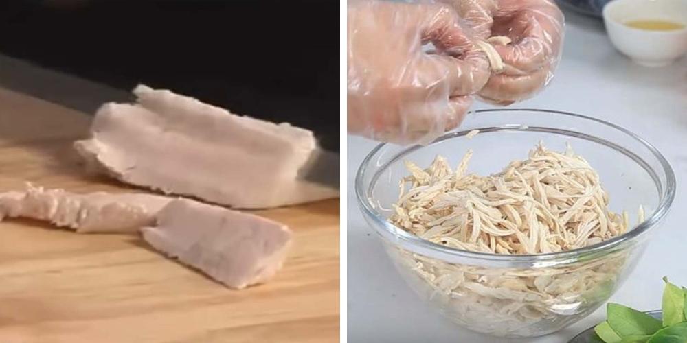 Luộc thịt heo và thịt gà