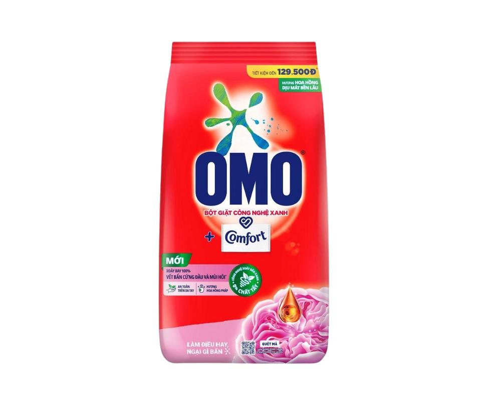 Bột giặt Omo Comfort hương hoa hồng dịu mát bền lâu giá 224,000đ/bịch 5.3kg